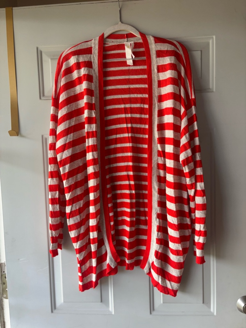 Ischiko orange/beige striped cardigan size 3